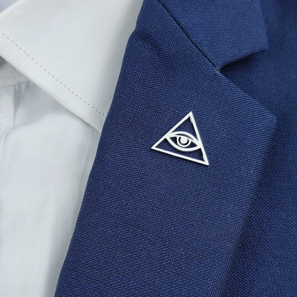 شارة عين الشيطان المطلية بالذهب للرجال بدلة دبوس سوداء على شكل عين الحكمة مجموعة إكسسوارات عصرية لجميع القديسين #2