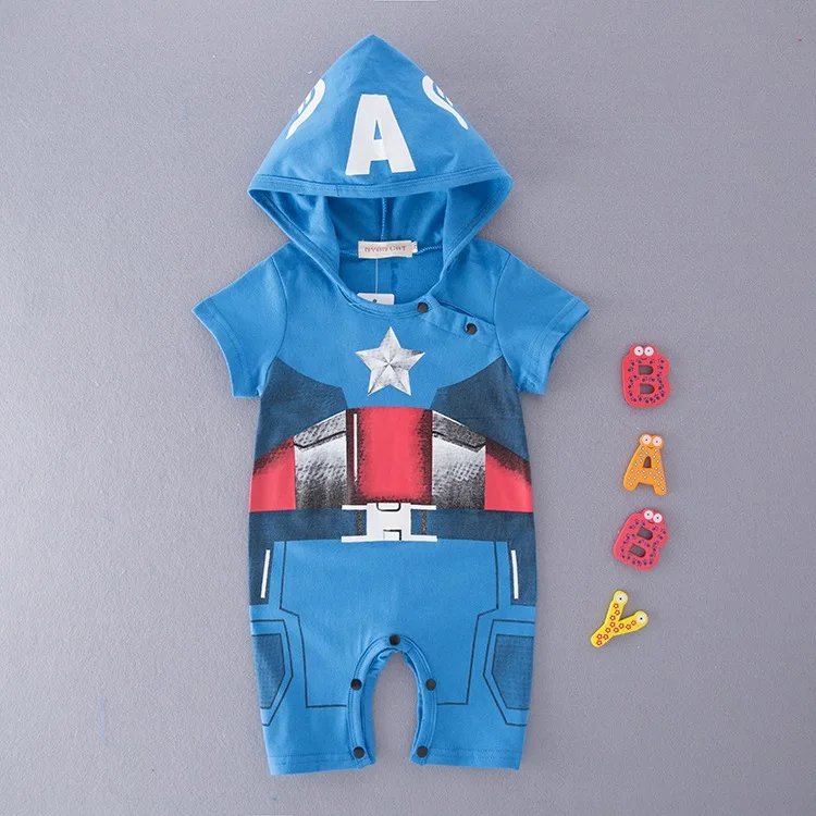 Hot~Baby Cosplay Clothes/Hooded Baby Boy Romper/Cool Bodysuit 3039