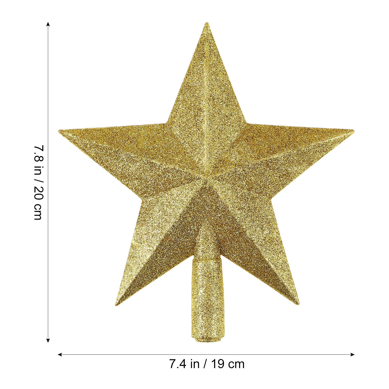 

Glitter Star Tree Topper Christmas Decoration Five-Pointed Shiny Ornament for Holiday Festival Home Office Mall Decor