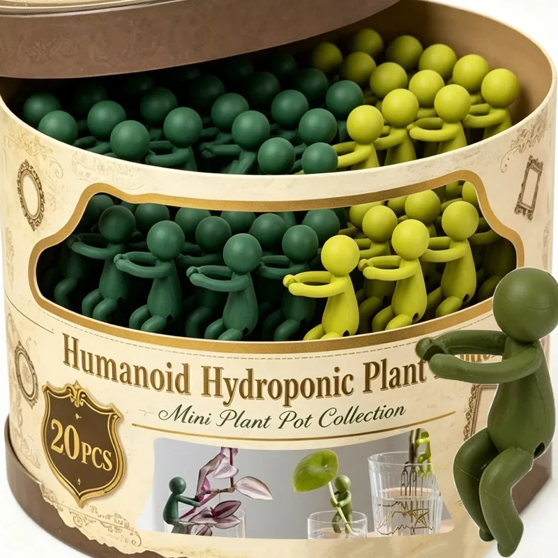 Cute Plant Stand Humanoid Hydroponic Holder Greenhouse Arrangement Fixed Rod Seedling Stem Plastic Plant Support Clip Stakes