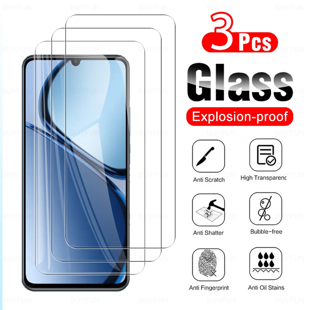 Screen Protector 3pcs For Realme C63 4G Tempered Glass Film For Realme Narzo N63 RealmeC63 C 63 63c NarzoN63 6.65inch Phone Film