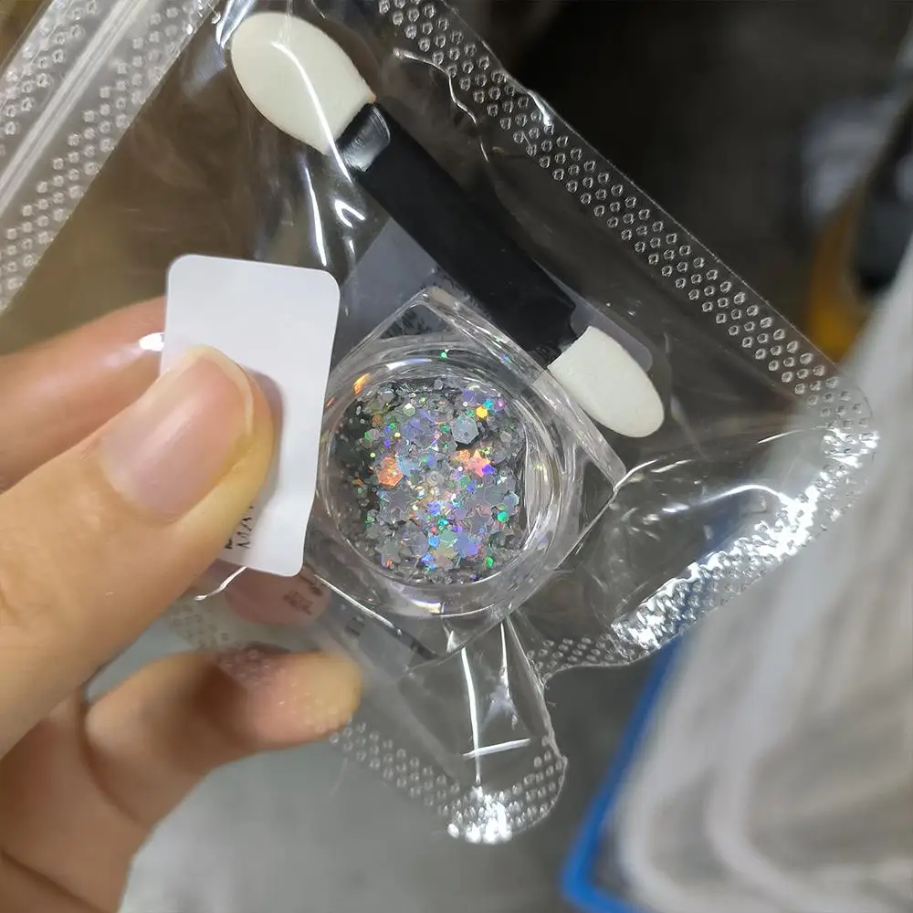 1箱 シマーネイルアートグリッタースパンコール ミックスハートスターヘキサゴンシェイプフレーク ボディフェイスアイメイクネイルマーメイドパレット1