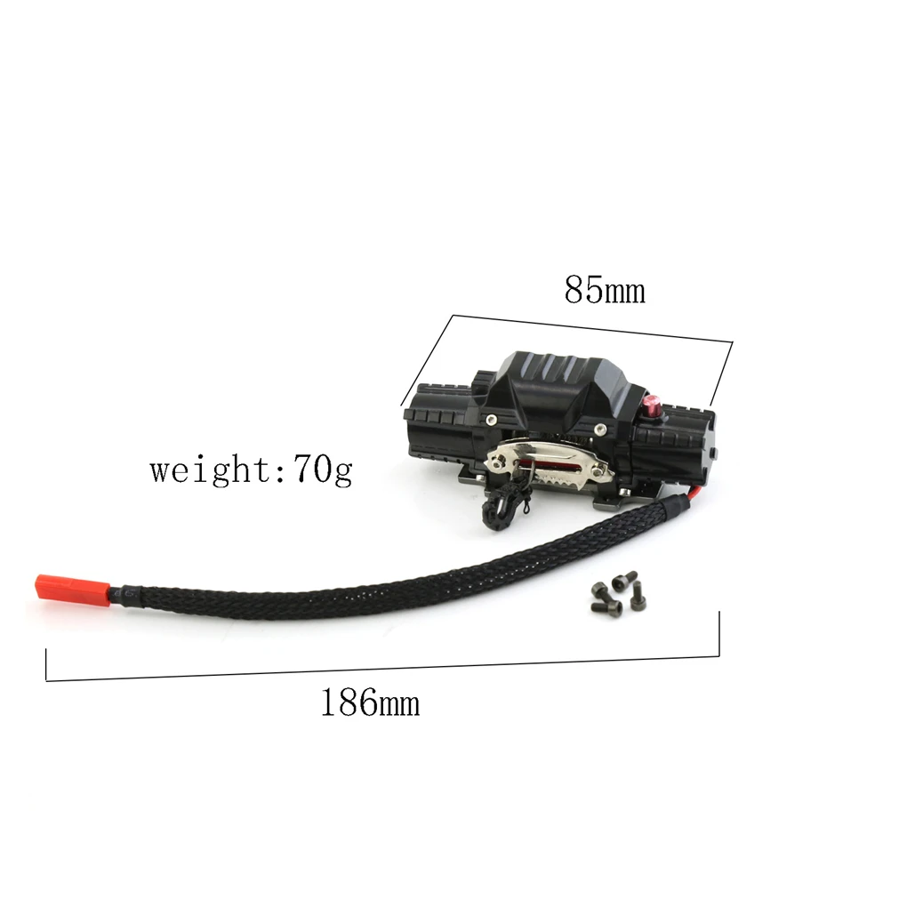 

RCGOFOLLOW Aluminum Alloy Winch RC Upgrade Part Rc Winch For 1/10 Rc Winch Axial Trx4 Scx10 90046 D90 RC Car Part Black