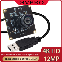 ELP 120fps High Speed USB Camera Module 12MP 4K 1080P USB  Webcam No Distortion Lens Low Light Lightburn Camera for Raspberry Pi