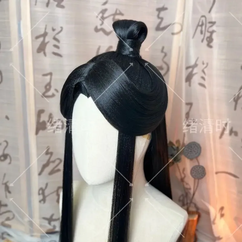 DY20Mo Dao Zu Shi Lan Xichen Parrucca in stile Parrucca Cosplay AnimeGrandmaster della coltivazione demoniaca Halloween Capelli lunghi neri personalizzati