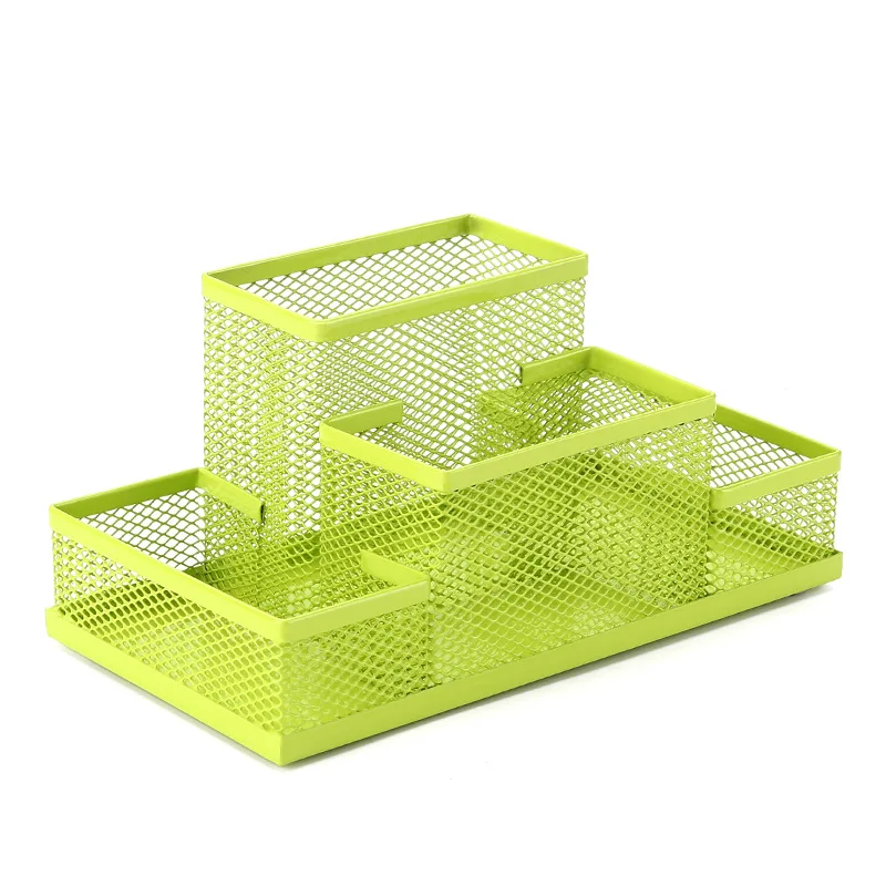 Desktop office supplies Multi-functional pen holder Wire mesh creative combination Stationery pen holder Medium high combination