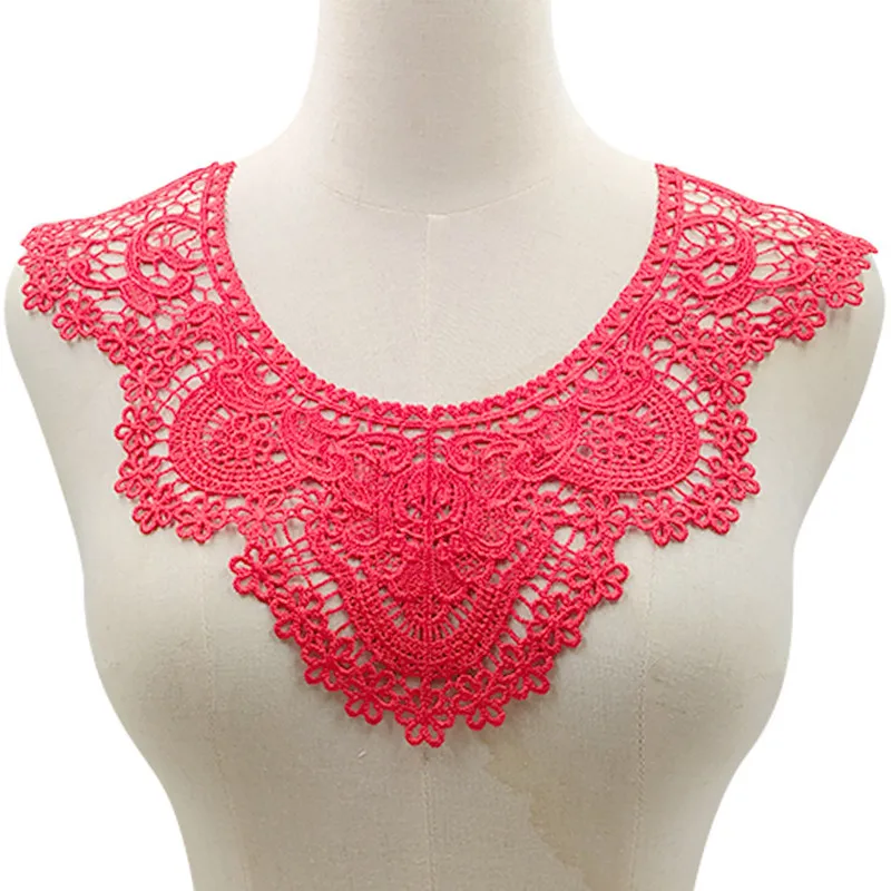 Water-soluble lace collar flower polyester light silk embroidery corsage three-dimensional hollow fake collar DIY lace accessori