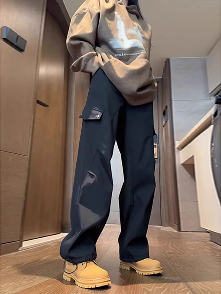 

Мужские уличные рабочие брюки с флисовой подкладкой, водонепроницаемые, прямого кроя, в функциональном стиле, под ботинки, повседневные