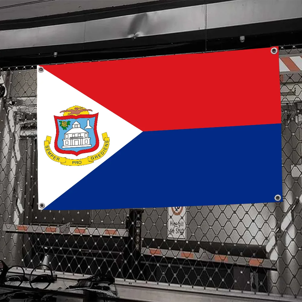1 Stück Sint Maarten Flagge Flaggen und Banner Vier-Loch-Flagge Polyester Outdoor-Dekor Raumästhetik