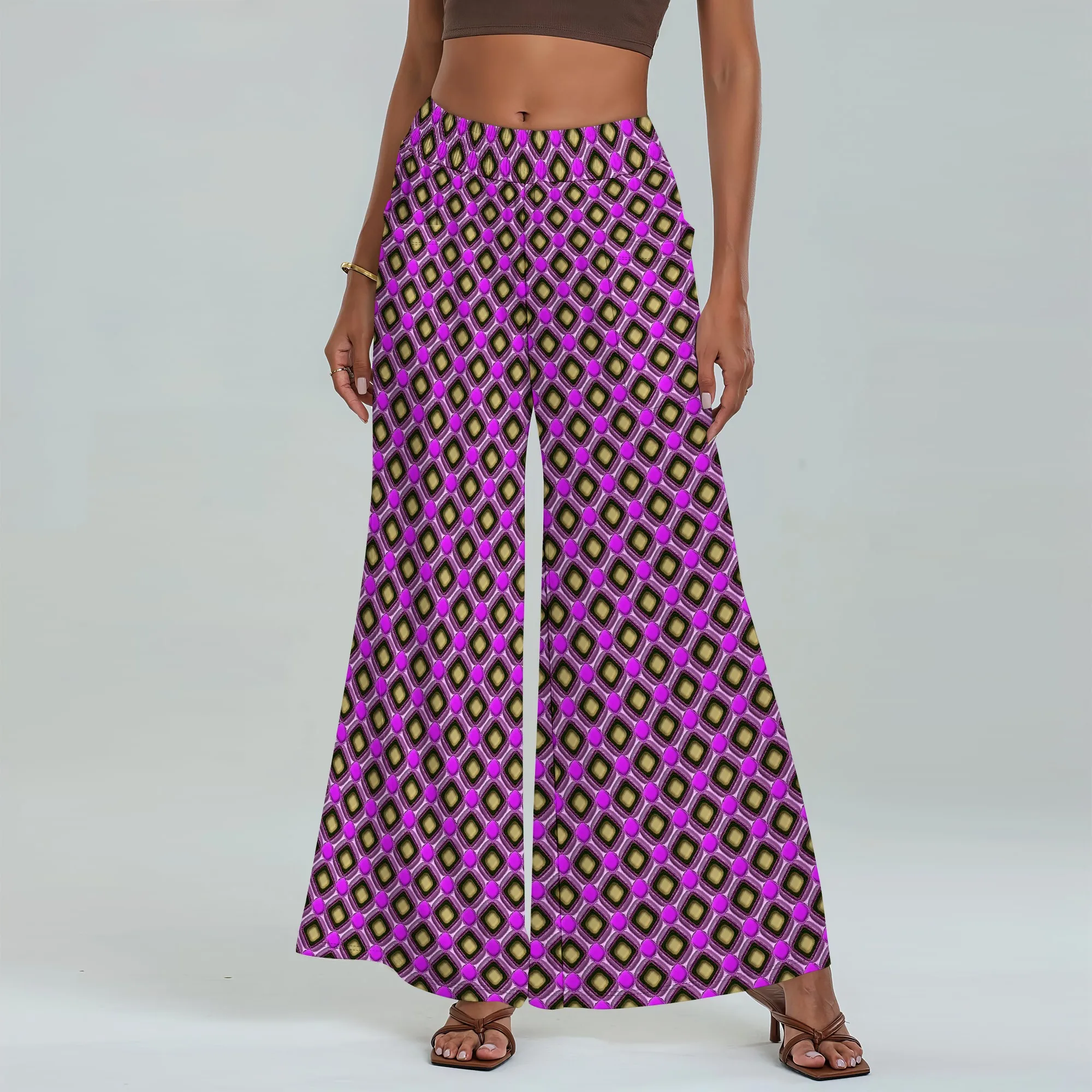 

Women's Wide Leg Pants with Pockets 3D Pattern for All Seasons Casual Comfort Beach Vacation Outdoor Festival Bonfire