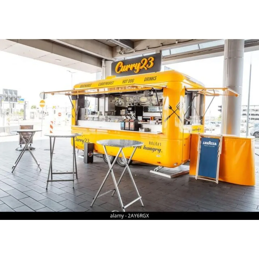 Factory Direct Square Food Trailer Fully Equipped Snack Cart Mobile Catering Trailer with Commercial Kitchen for Street Food