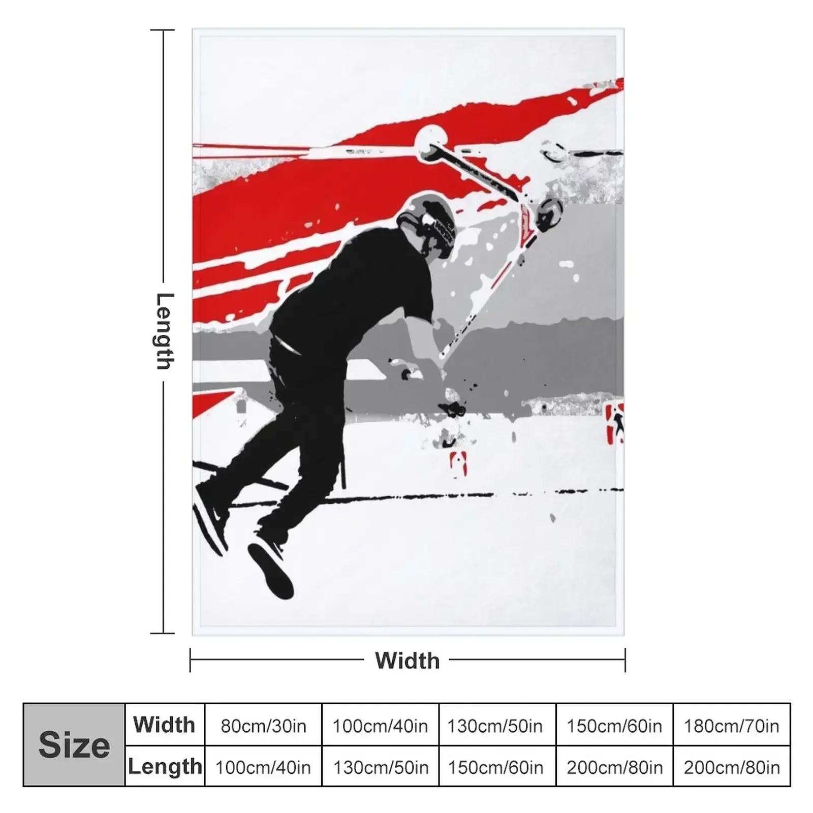 Spinning the Deck - Tail-whip Scooter Stunt Throw Blanket couch cozy soft plush fuzzy picnic outdoor blanket