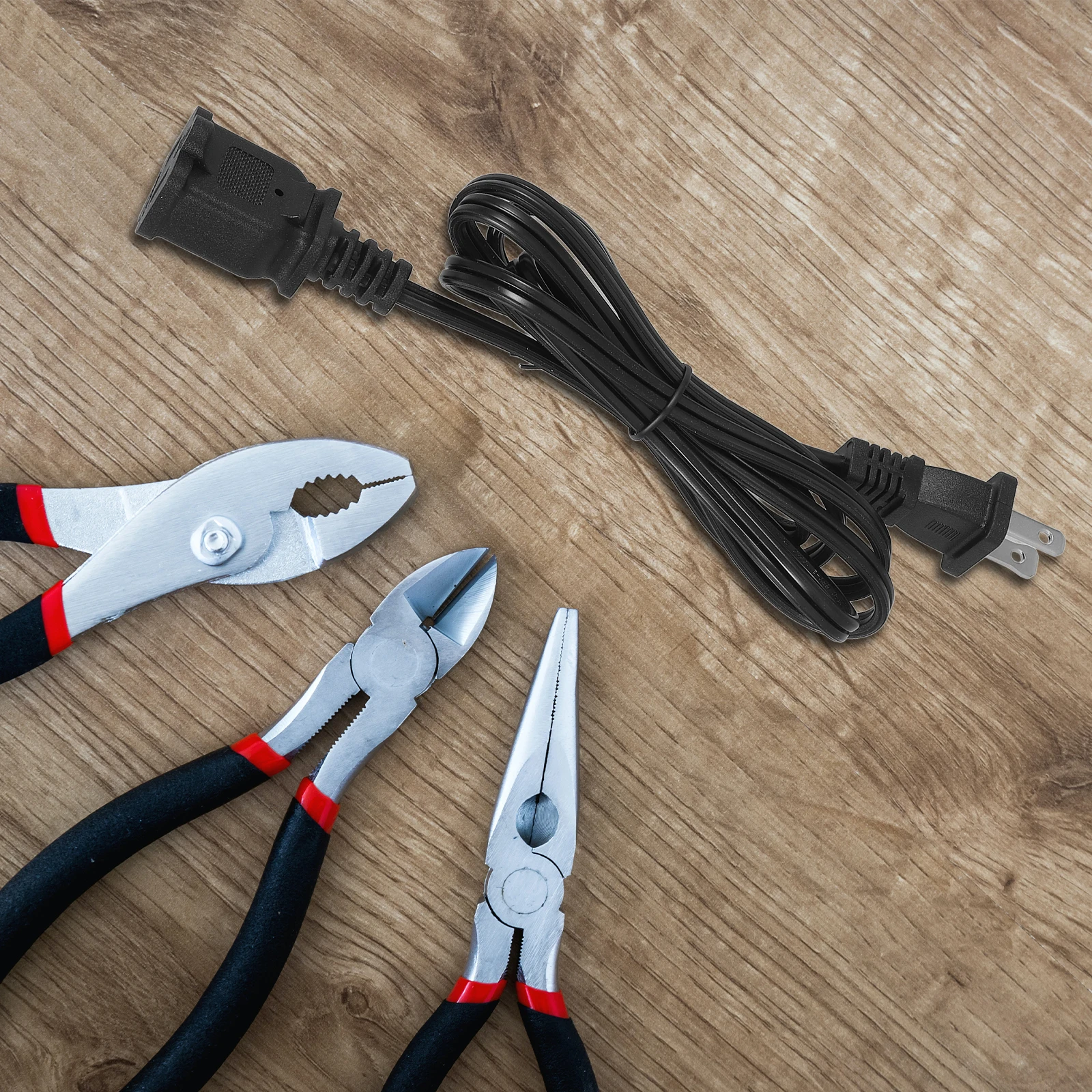 

Power Extension Cable Dual Outlet 15M Long 2-Prong Us Plug Heavy Duty Electrical Extension Cord 10A Reliable Workshop Power Cord