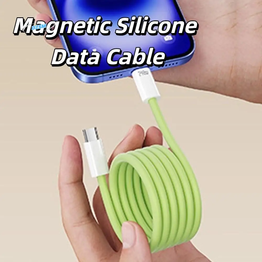 

Magnetic Type C Silicone Data Cable Automatic Storage Anti Winding Type C To Type C Phone Cable 240W Data Cord