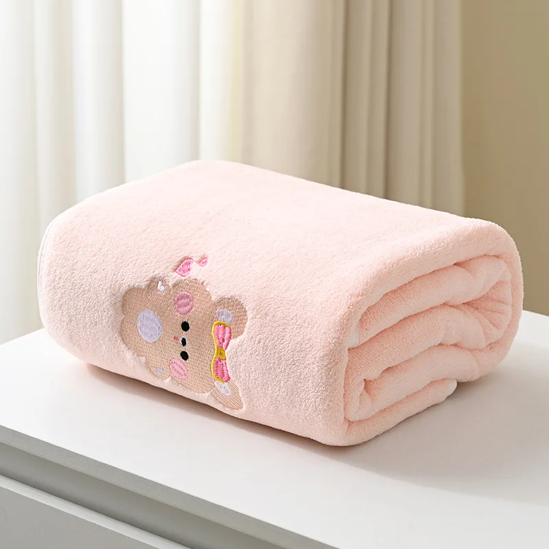 Printed baby bath towel 43*41 inches absorbent non-linting lovely embroidery pattern texture light and soft feel delicate