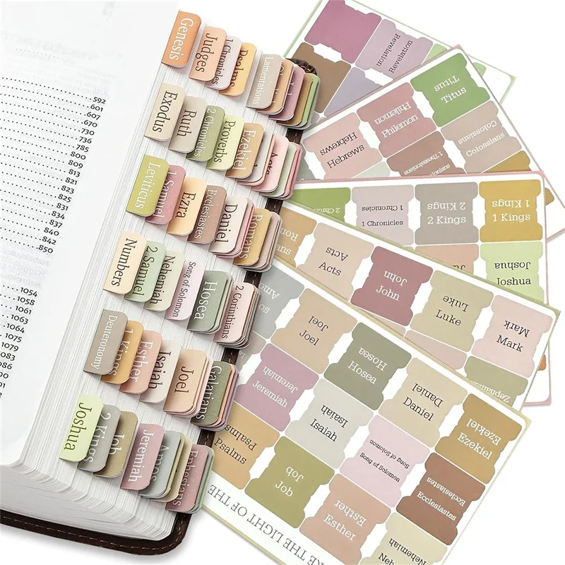 Bible Tabs,75 Tabs,Minimal Morandi,Laminated Bible Tabs For Women And Men, Bible Tabs For Study Bible,Bible Index Tabs