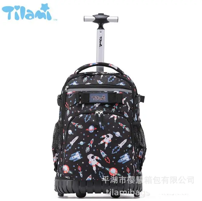 18 inch School Rolling backpack Wheeled backpack for girls kids School backpack wheels Travel Trolley backpacks bag teenagers