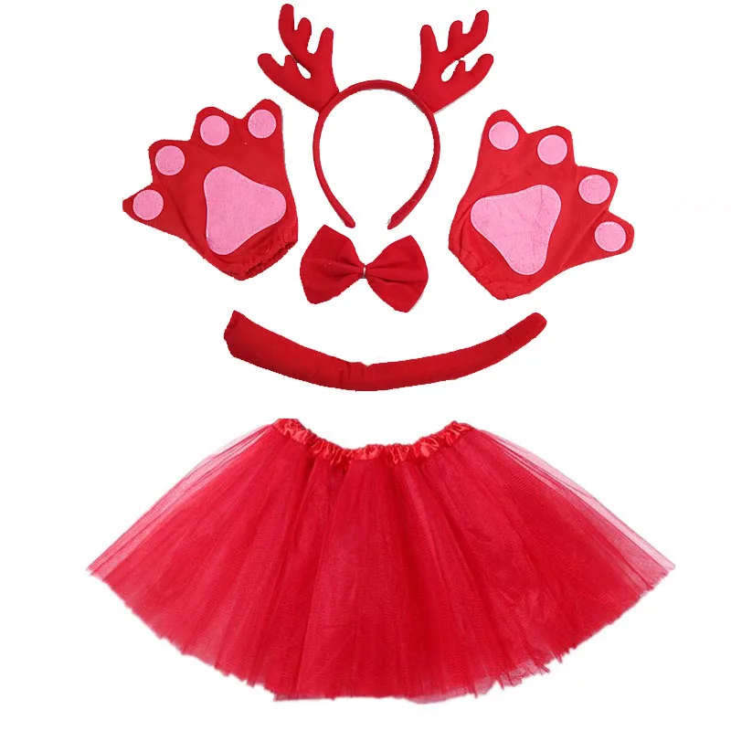 

Kids Girl Women Animal Party Festival Headband Skirt Tutu Elk Antler Deer Birthday Halloween Costume Cosplay