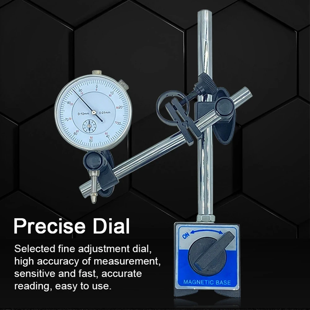 Dial Indicator Magnetic Holder Dial Bore Gauge Magnetic Stand Base Micrometer Measure Tools Hour Type Indicator Comparator Watch