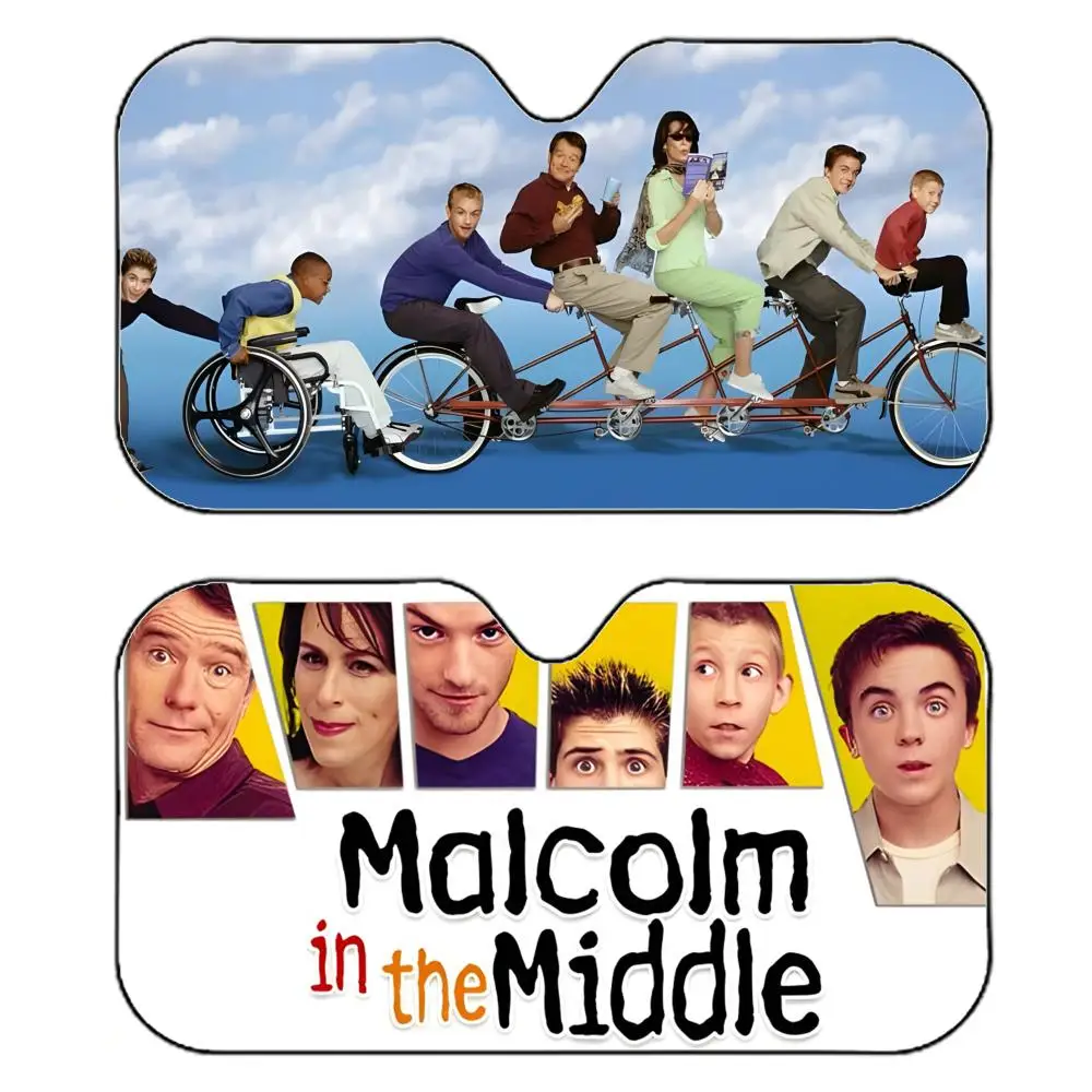 

Casual Comedic M-Malcolm In The Middle Sun Visor Reflective Car Windshield Sun Visor Anti-UV Heat Insulation Reusable Sun Shade