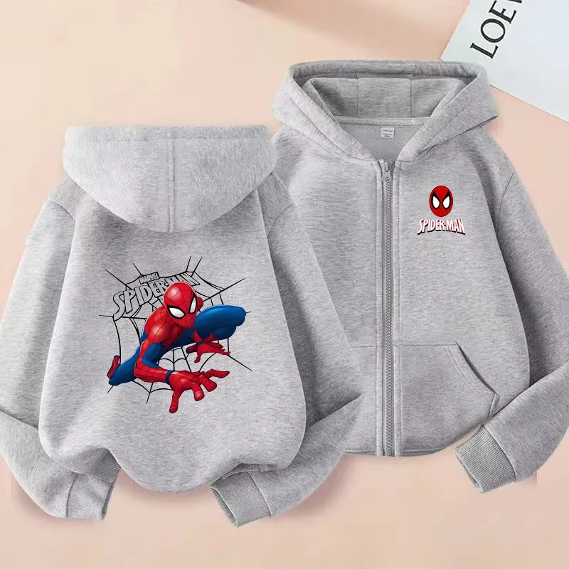 

Marvel 2025, милая толстовка на молнии для детей и подростков, модная толстовка на молнии с мультяшным принтом, удобный материал для повседневной носки