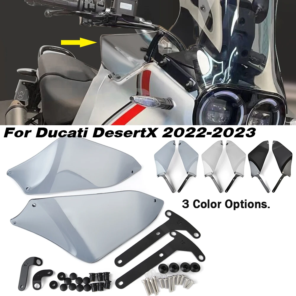 

Windshield Windscreen For Ducati Desert X DesertX 2022 2023 Side Panel Upper Wind Deflector Motorcycle HandShield Handguard