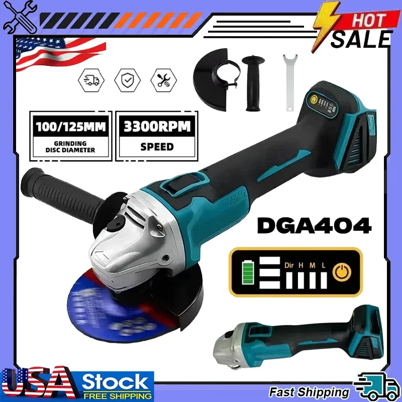 

Fit Makita DGA404 High Power Polishing Machine 125/100mm Brushless Lithium Electric Angle Grinder Rechargeable Cutting Machine