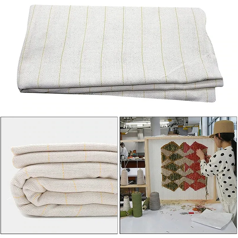 Monk Cloth Tufting Cloth Marked Lines Woven for Making Garments DIY Monk Cloth Carpet Tapestry Rug Making Needlework