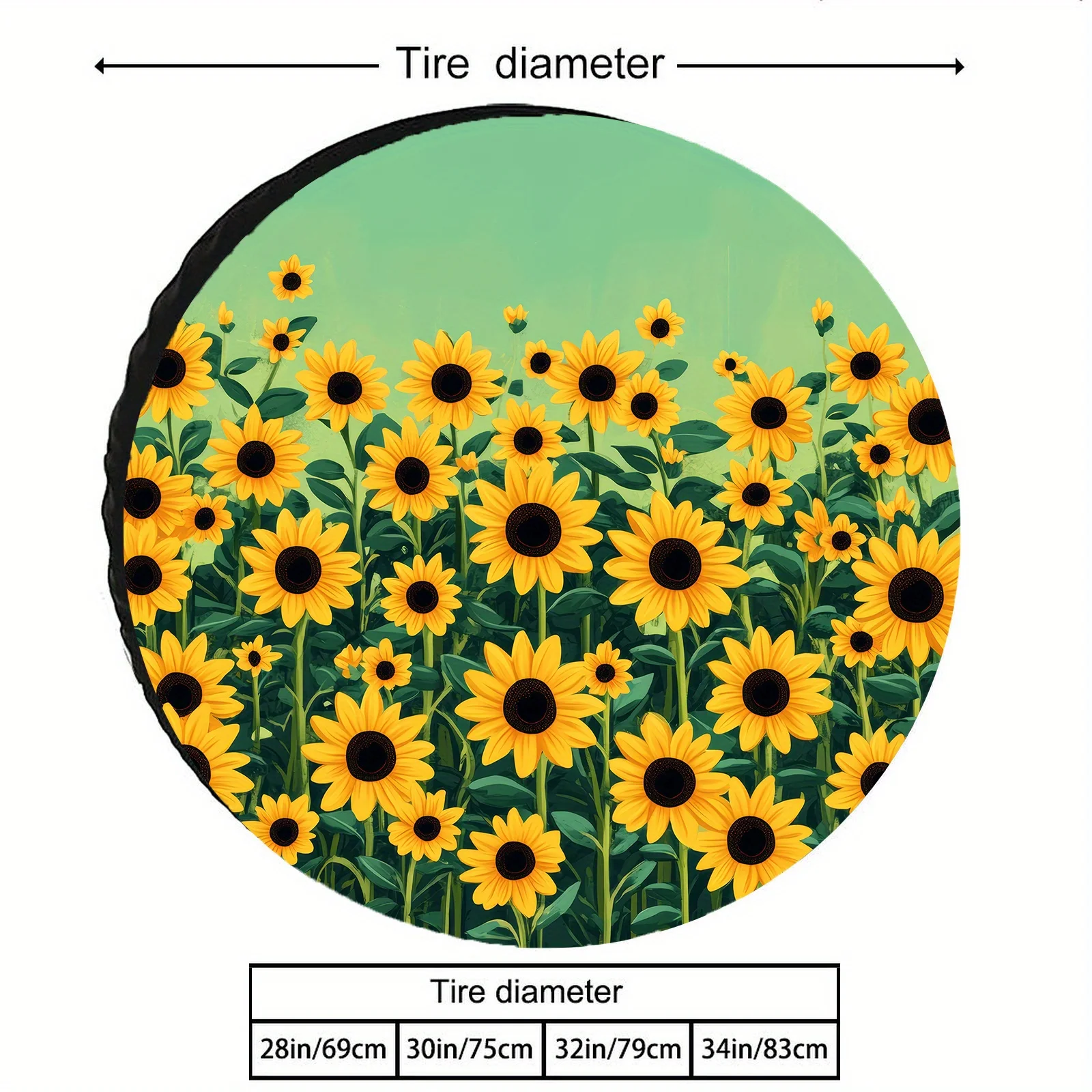 Sunflower Pattern Spare Tire Cover for SUV Camper Trailer Accessories