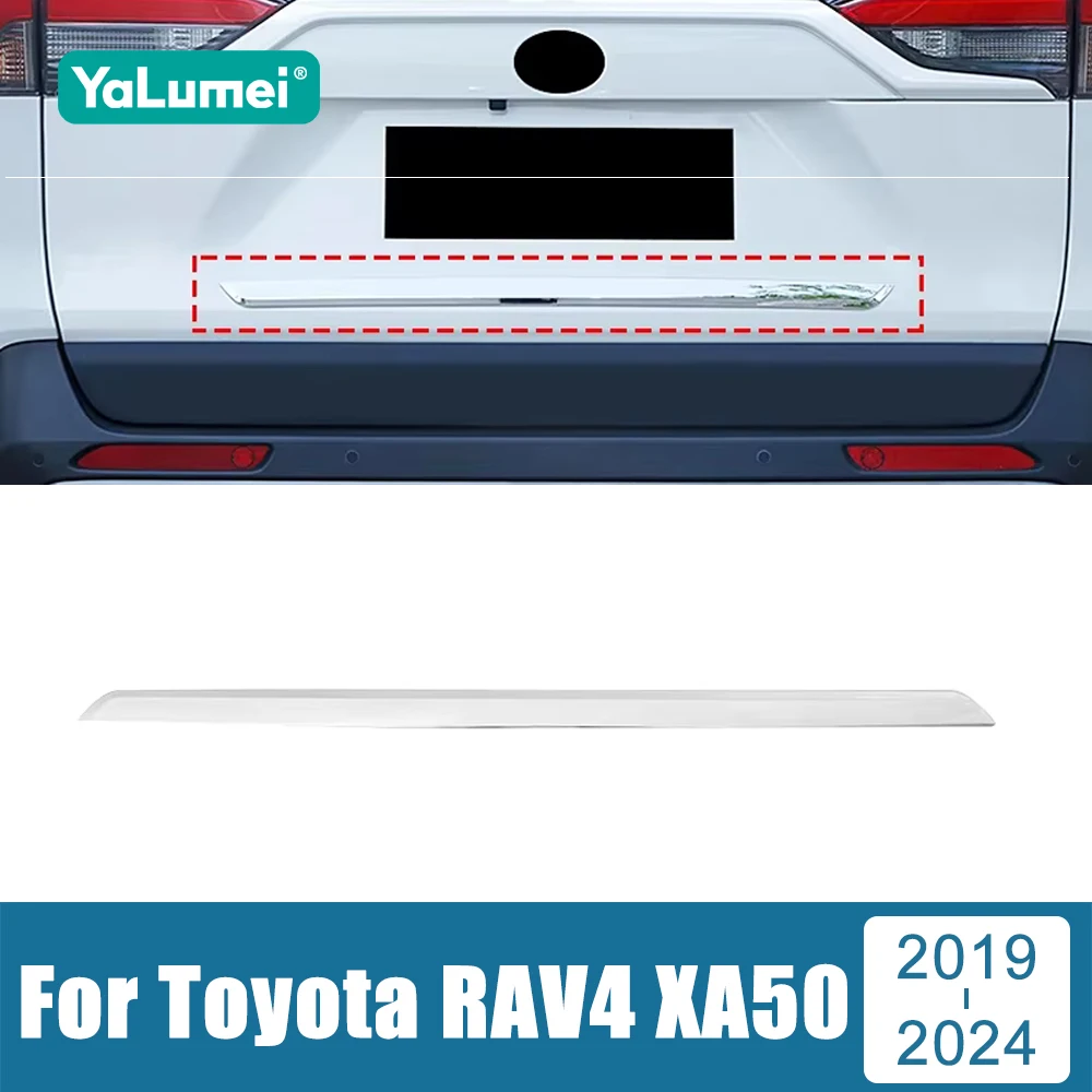 

Rear Trunk Lid Cover Trim For Toyota RAV4 XA50 Hybrid 2019 2020 2021 2022 2023 2024 ABS Tailgate Door Molding Strip Sticker