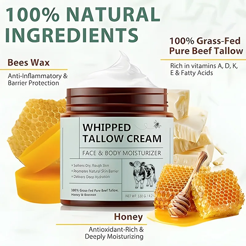 

Hydrating Honey Beef Tallow Cream Nourish Skin Black White Beef Tallow Ointment Moisturizing Body Care Cream