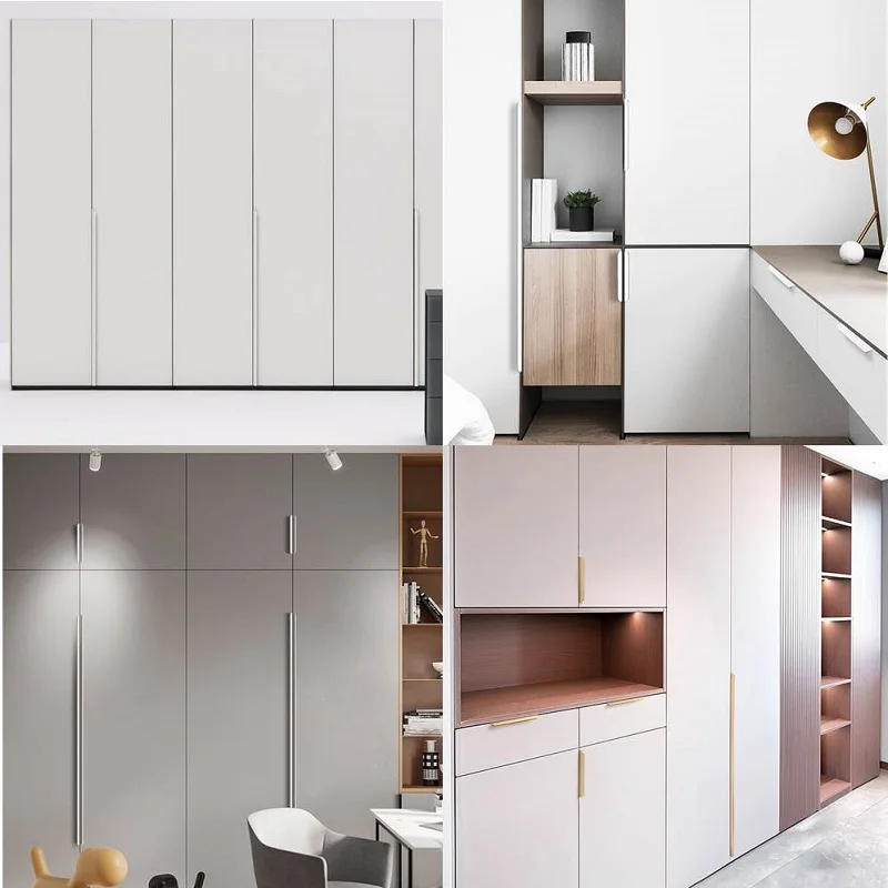 Poignées de Meuble Minimalistes Cachées | Pas de Perçage 80-1200mm | Bord Noir Design Moderne