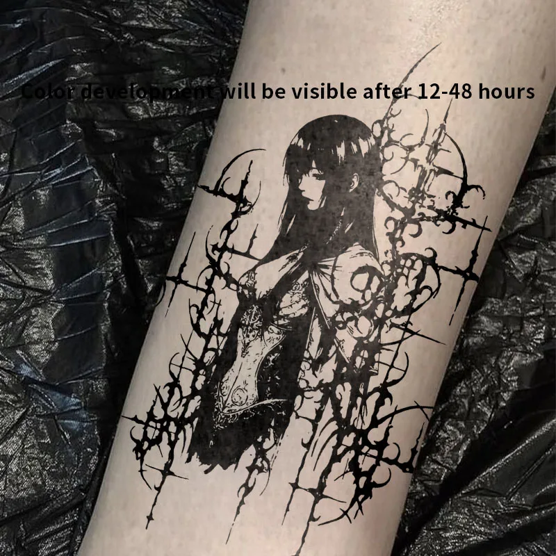 Dark Thorn Girl Herbal Juice Tattoo Sticker Fake Tatto Temporary Tattoos Tatuaje New Toys for the Best Adolescents Hotwife Tatoo