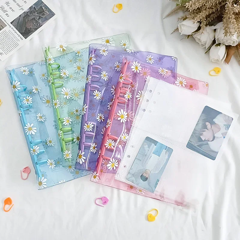 A5 Transparent Kpop Binder Photocard Little Daisy Photo Card Collect Book Journal Notebook Card Binder Idol Photo Album Supplies