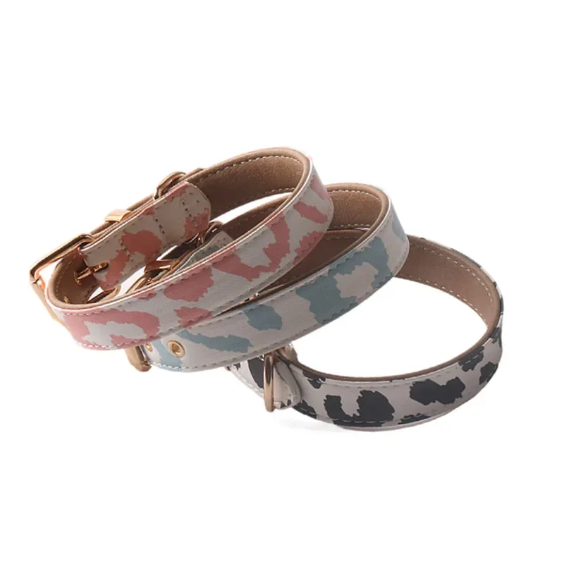 

Pet Cow Print PU Dog Collar Soft Stylish Exquisite Collar for All Dog Breeds Dog Accessories