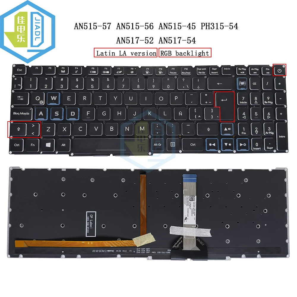 Latin Spanish Russian RGB Backlight Keyboard For Acer Predator Helios 300 PH315-54 PH317-55 PH317-56 Colorful Backlit NK151310B