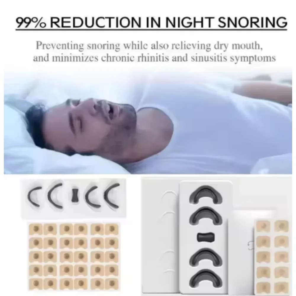 60Pcs Anti Snoring Sleep Mouth Tape Nasal Breathing Dilators Starter Kits Magnetic Nose Strips Increase Air Reduce Snoring image 4