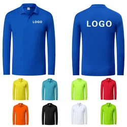 Spring Autumn Long Sleeved Quick Drying Polo Shirt Printed Logo Embroidered Name Men's Women's Running Sweatshirts Customization