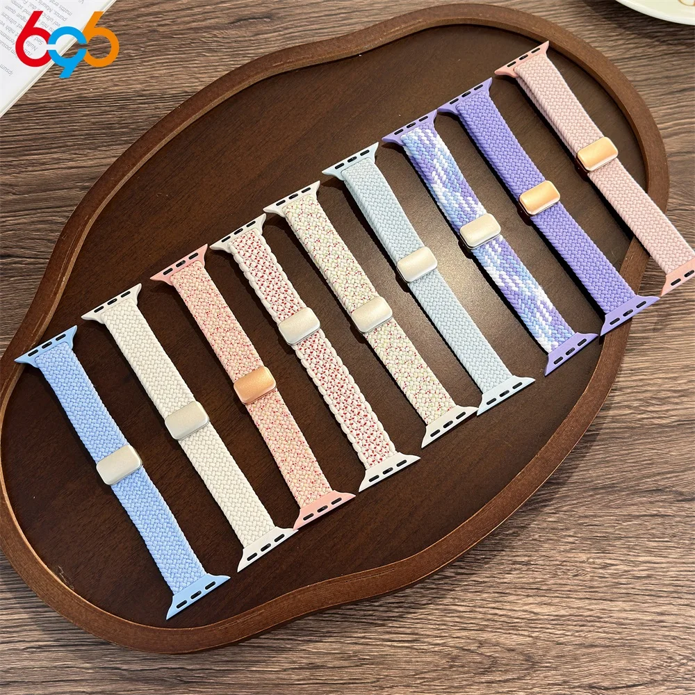 

Woven Strap For Iwatch Series Se 7 6 8 9 10 Ultra 2 42mm 44mm 45mm 46mm 49mm 38mm 40mm 41mm Magnetic Buckle Watch Strap
