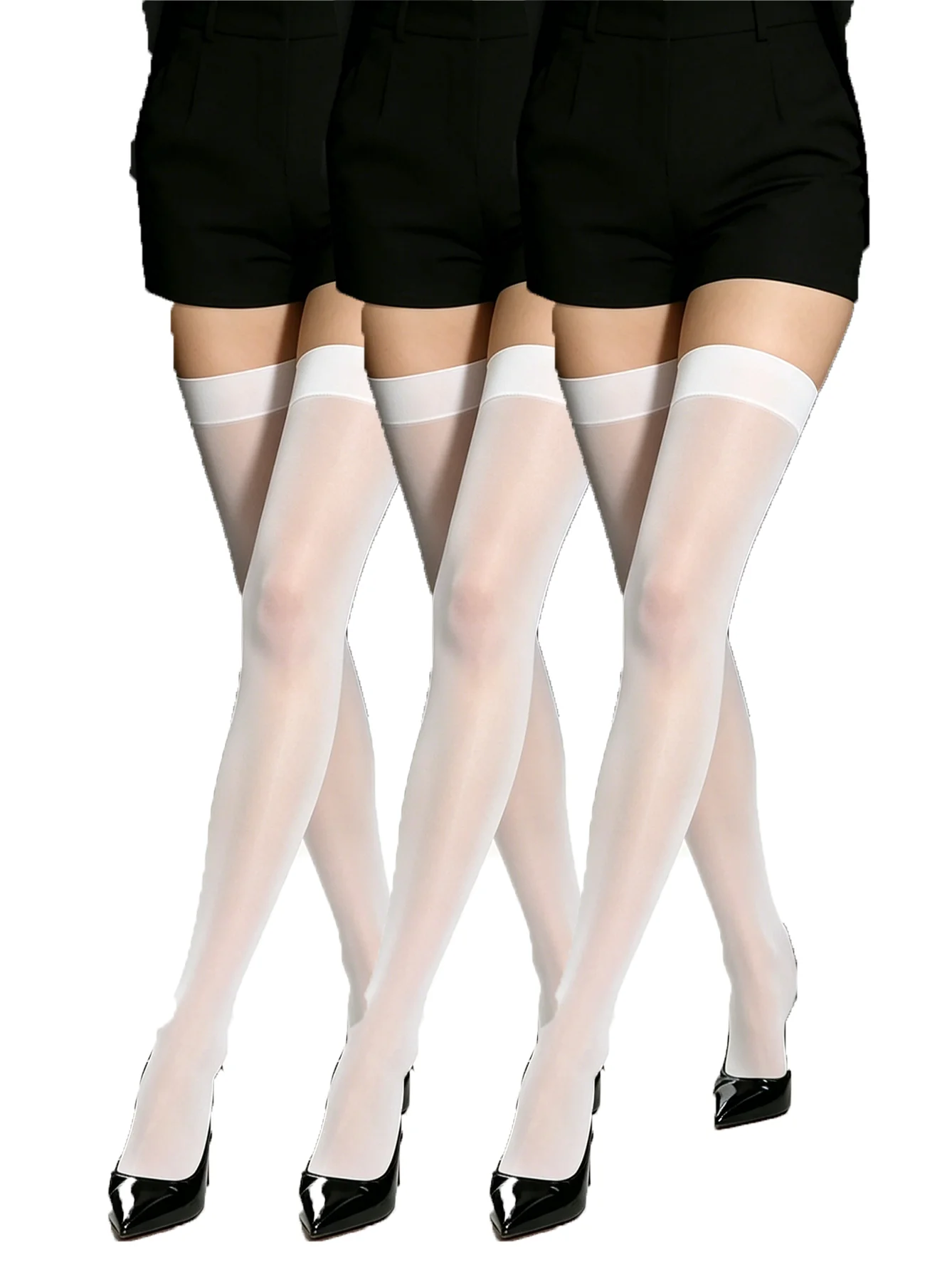 1/3/5 Paar Damen-Overknee-Strümpfe, transparent, 5 Farben, blickdichter Rand, für Partys