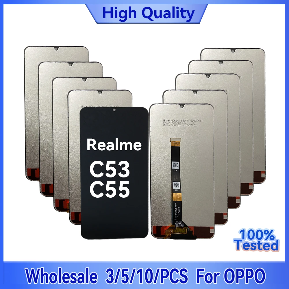 

Wholesale 3/5/10 pieces Lot For Oppo Realme C53 LCD Screen Replacement Display For Mobile Phones Realme C55 Display