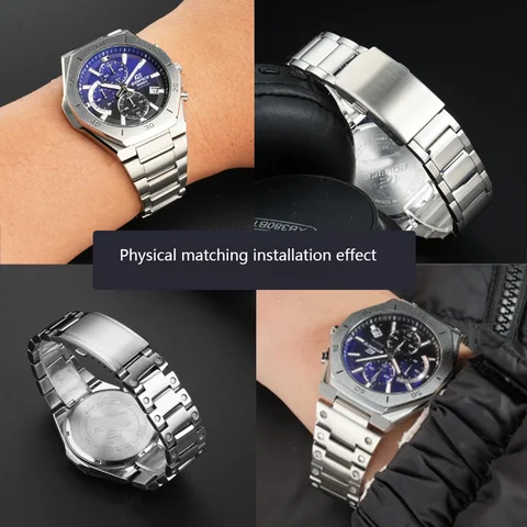 För Casio Edifice EFB-680 Steel Ocean Blue herrklocka – Rostfritt stålarmband, sportkronograf, vattentätt klockarmband 6 best sales Casio Edifice-replika - №1