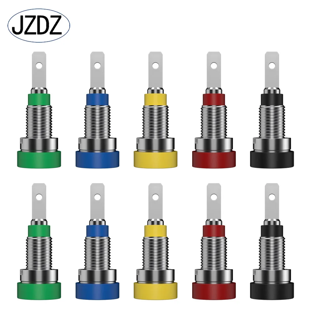 10 sztuk 2mm gniazdo bananowe zacisk złącza elektryczne nakrętka zaciskowa wtyczka bananowa Jack otwór testowy DIY części J.40004