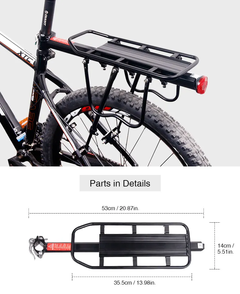 Bicycle 20-Inch Rear Seat Rack Bracket Folding Bicycle Parts Aluminum Alloy Tailstock Sturdy Wear-Resistant Bicycle Kit