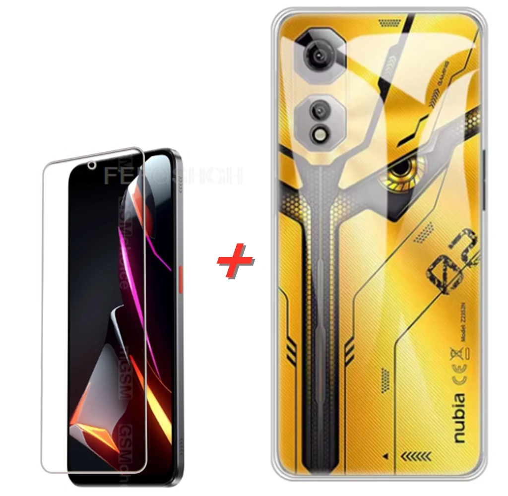 Schutzglas für ZTE Nubia Neo 2 5G 6,72 Zoll Hülle Silikon klare Abdeckung für Nubia Neo 2 Neo 2 gehärtetes Glas