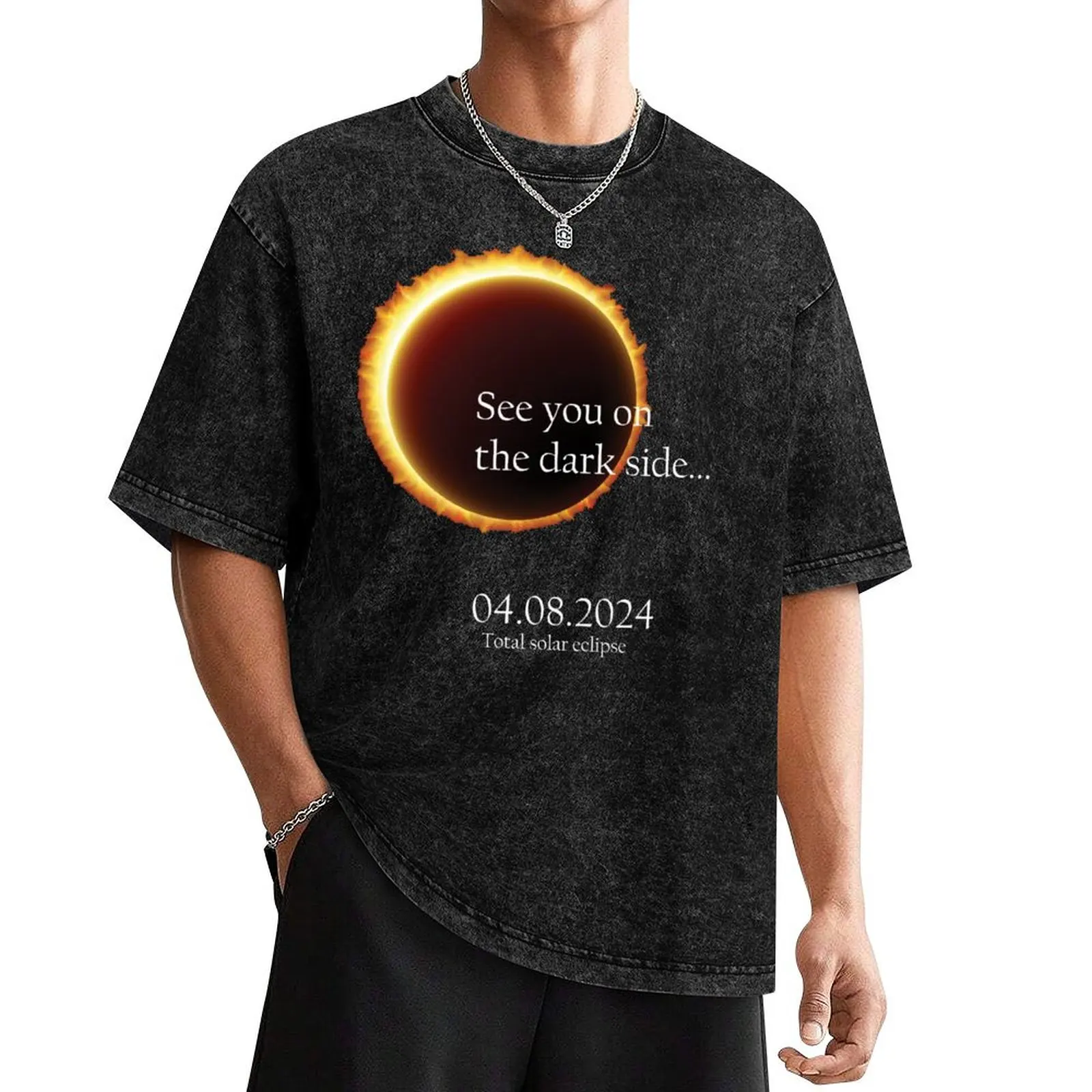 

Total solar eclipse 2024 - the dark side T-Shirt Blouse vintage graphic tee Funny t-shirts vintage t shirt men