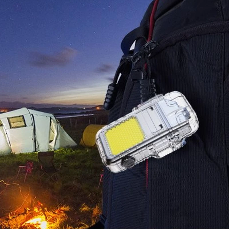 Portable with COB Light Tpye-C Rechargeable Lighter Outdoor Waterproof Windproof Double Arc USB Lighter Camping Survival Tool