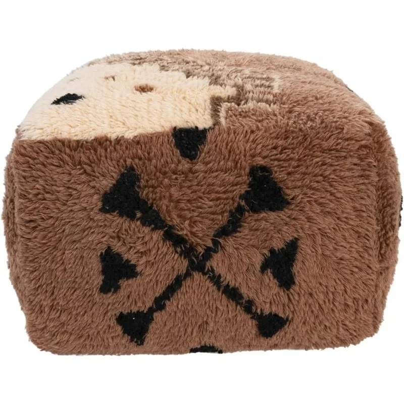 New Zealand Wool Tufted Geometric Design Pouf, 24