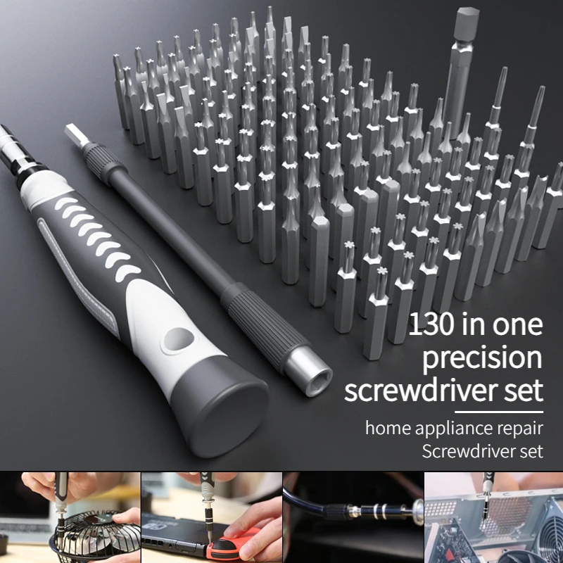 

Professional household disassembly tool, 130 in one precision screwdriver set, mobile phone and computer repair tool screwdriver