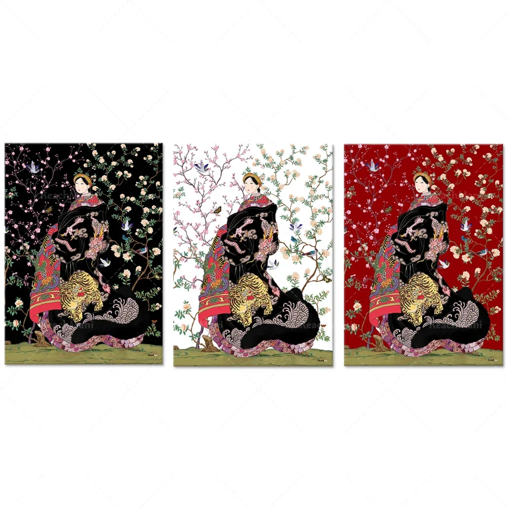 Powerful Oriental Inspiration Women Art Prints Women Canvas Prints Posters Wall Paintings Living Room Home Decor